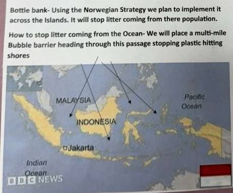 Map showing litter combat plan